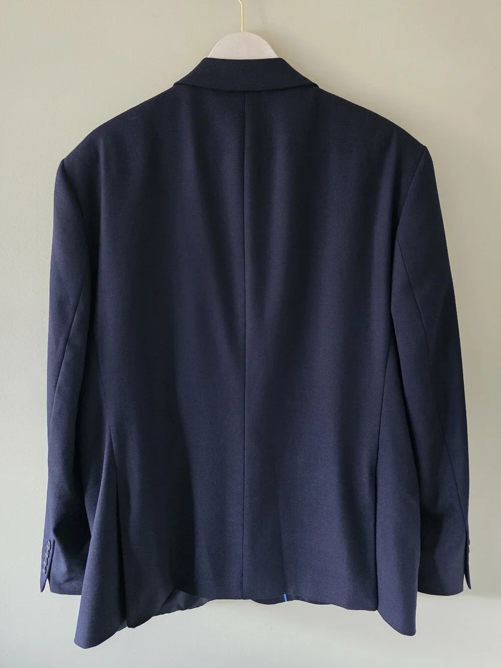 NWT Marks & Spencer Midnight Navy Wool Blend Blazer Size 46 Contemporary Preppy